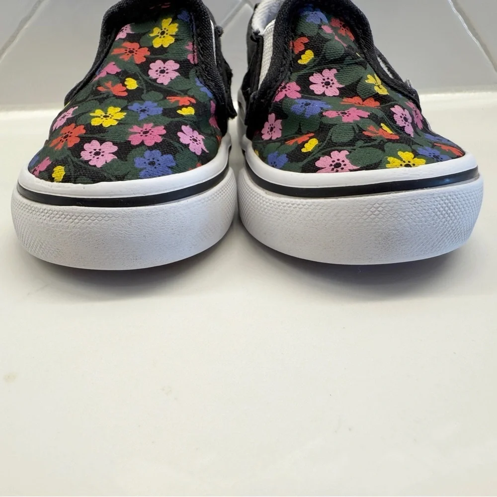 Vans Kids Girls Floral Slip-On Shoes Multicolor Size 5 Casual Canvas Toddler